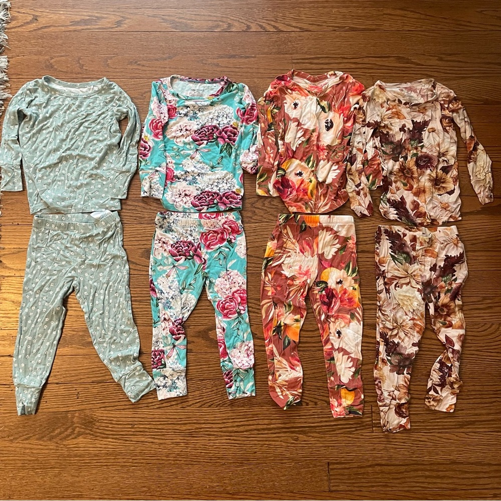 Posh peanut floral toddler girl 18-24 mo 2T Pajama pj lot bundle